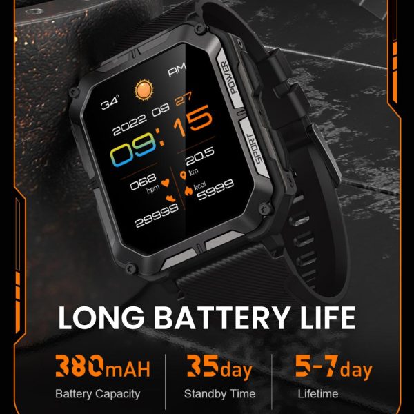 Army Series Pro Smartwatch long battery life