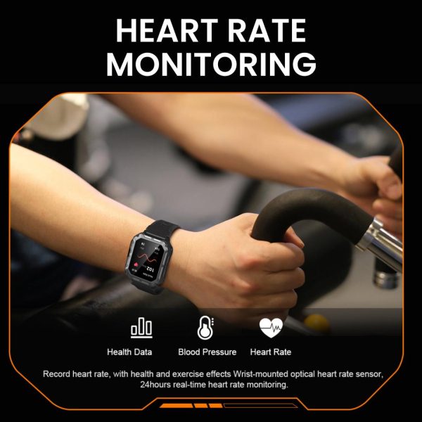 Army Series Pro Smartwatch heart rate monitoring